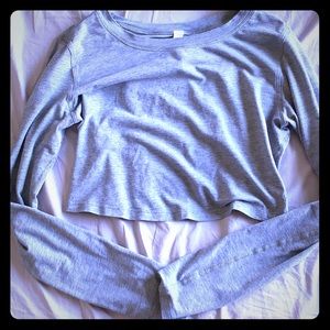 Grey Cropped Lululemon Long Sleeve